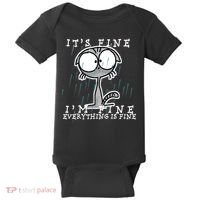 It's Fine I'm Fine Everything Is Fine Cat  Baby Bodysuit thumb 0