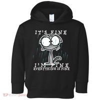 It's Fine I'm Fine Everything Is Fine Cat  Toddler Hoodie thumb 0