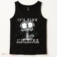 It's Fine I'm Fine Everything Is Fine Cat  Tank Top thumb 2