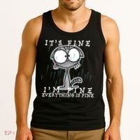 It's Fine I'm Fine Everything Is Fine Cat  Tank Top thumb 3