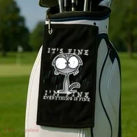 It's Fine I'm Fine Everything Is Fine Cat  Golf Towel thumb 2