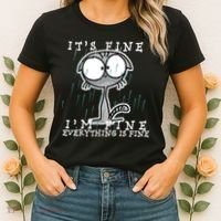 It's Fine I'm Fine Everything Is Fine Cat  Women's T-Shirt thumb 2