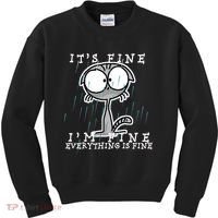 It's Fine I'm Fine Everything Is Fine Cat  Kids Sweatshirt thumb 0