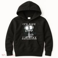 It's Fine I'm Fine Everything Is Fine Cat  Kids Hoodie thumb 0