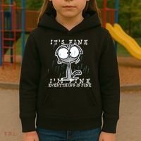 It's Fine I'm Fine Everything Is Fine Cat  Kids Hoodie thumb 3