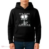 It's Fine I'm Fine Everything Is Fine Cat  Kids Hoodie thumb 4