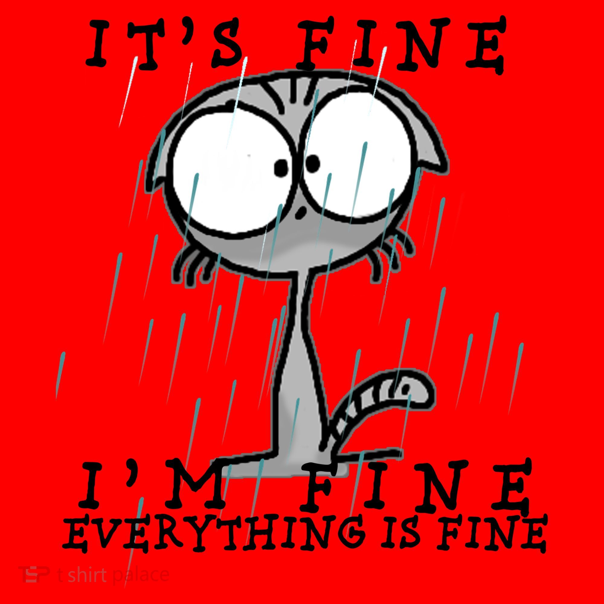 It's Fine I'm Fine Everything Is Fine Cat  Santa Hat