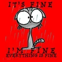 It's Fine I'm Fine Everything Is Fine Cat  Santa Hat thumb 1
