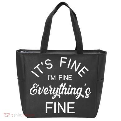 It's Fine I'm Fine Everything is FINE Funny Meme Tote Bag