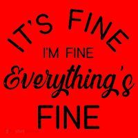 It's Fine I'm Fine Everything is FINE Funny Meme Santa Hat thumb 1