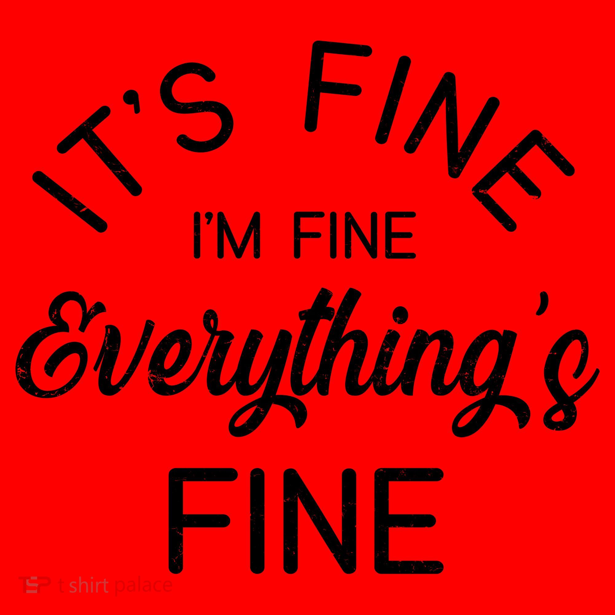It's Fine I'm Fine Everything is FINE Funny Meme Santa Hat