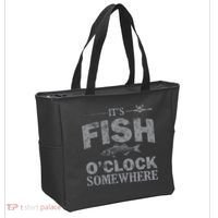 It's Fish O'Clock Somewhere Funny Tote Bag thumb 2