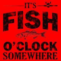 It's Fish O'Clock Somewhere Funny Santa Hat thumb 1