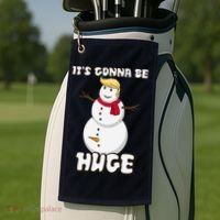 It's Gonna Be Huge Trump Christmas Snowman Golf Towel thumb 2