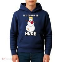 It's Gonna Be Huge Trump Christmas Snowman Kids Hoodie thumb 4