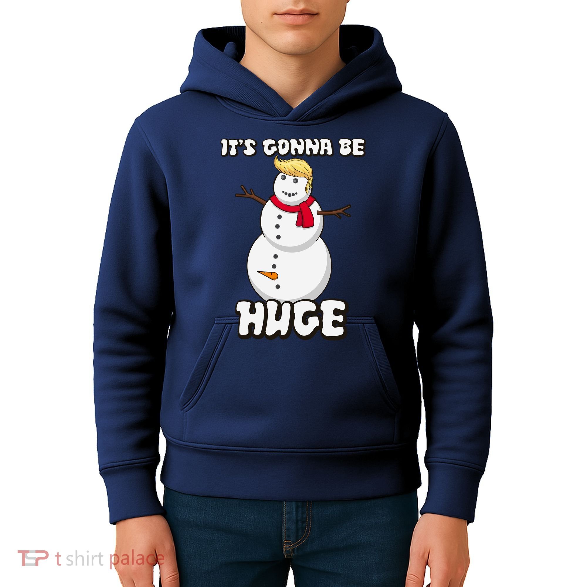 It's Gonna Be Huge Trump Christmas Snowman Kids Hoodie