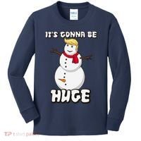 It's Gonna Be Huge Trump Christmas Snowman Kids Long Sleeve Shirt thumb 0