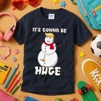 It's Gonna Be Huge Trump Christmas Snowman Kids T-Shirt thumb 3
