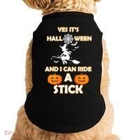 Its Halloween & I Can Ride a Stick Witch Doggie Tank thumb 0