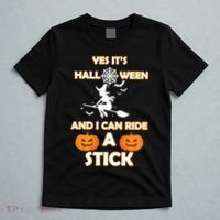 Its Halloween & I Can Ride a Stick Witch T-Shirt thumb 5