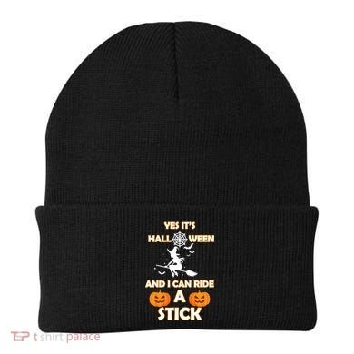 Its Halloween & I Can Ride a Stick Witch Beanie