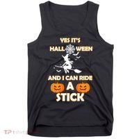 Its Halloween & I Can Ride a Stick Witch Tank Top thumb 0
