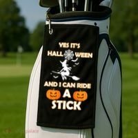 Its Halloween & I Can Ride a Stick Witch Golf Towel thumb 2
