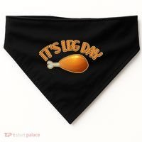 It's Leg Day Funny Thanksgiving USA-Made Doggie Bandana thumb 0