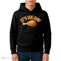 It's Leg Day Funny Thanksgiving Kids Hoodie thumb 4