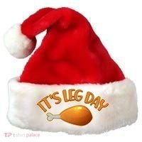 It's Leg Day Funny Thanksgiving Santa Hat thumb 0
