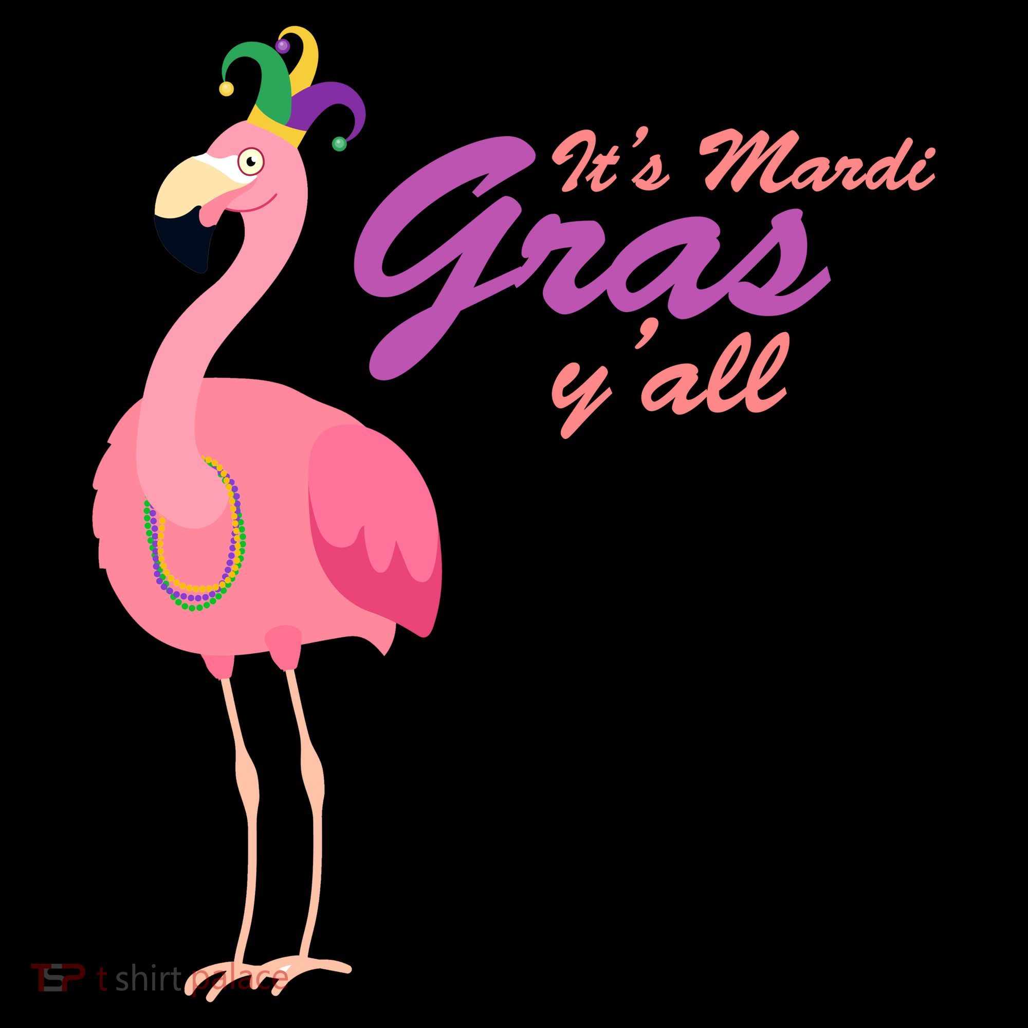 IT's Mardi Gras Flamingo Apron