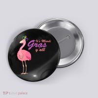 IT's Mardi Gras Flamingo Button thumb 0