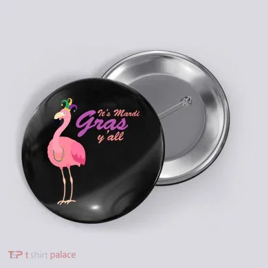 IT's Mardi Gras Flamingo Button