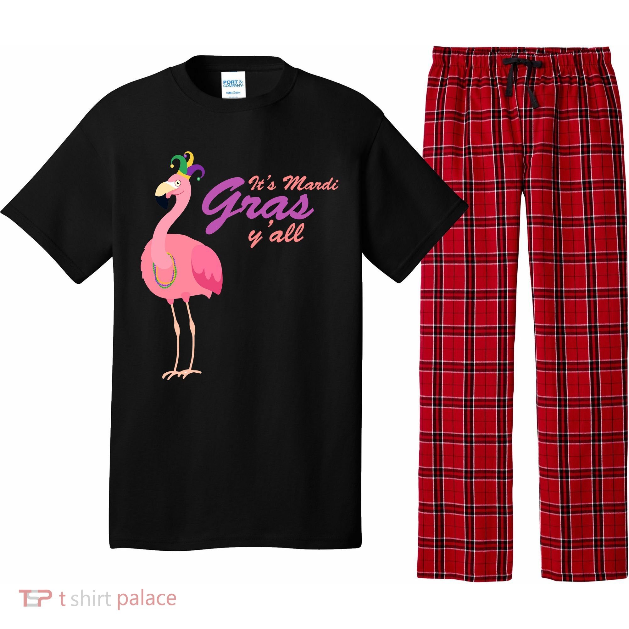 IT's Mardi Gras Flamingo Pajama Set