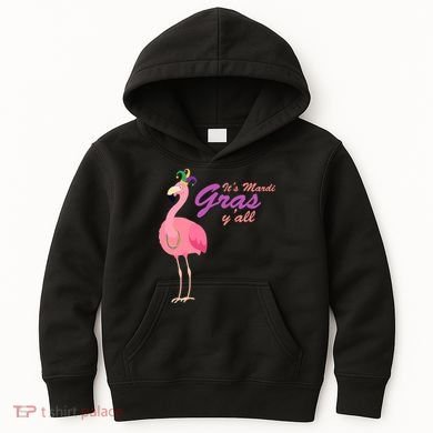 IT's Mardi Gras Flamingo Kids Hoodie