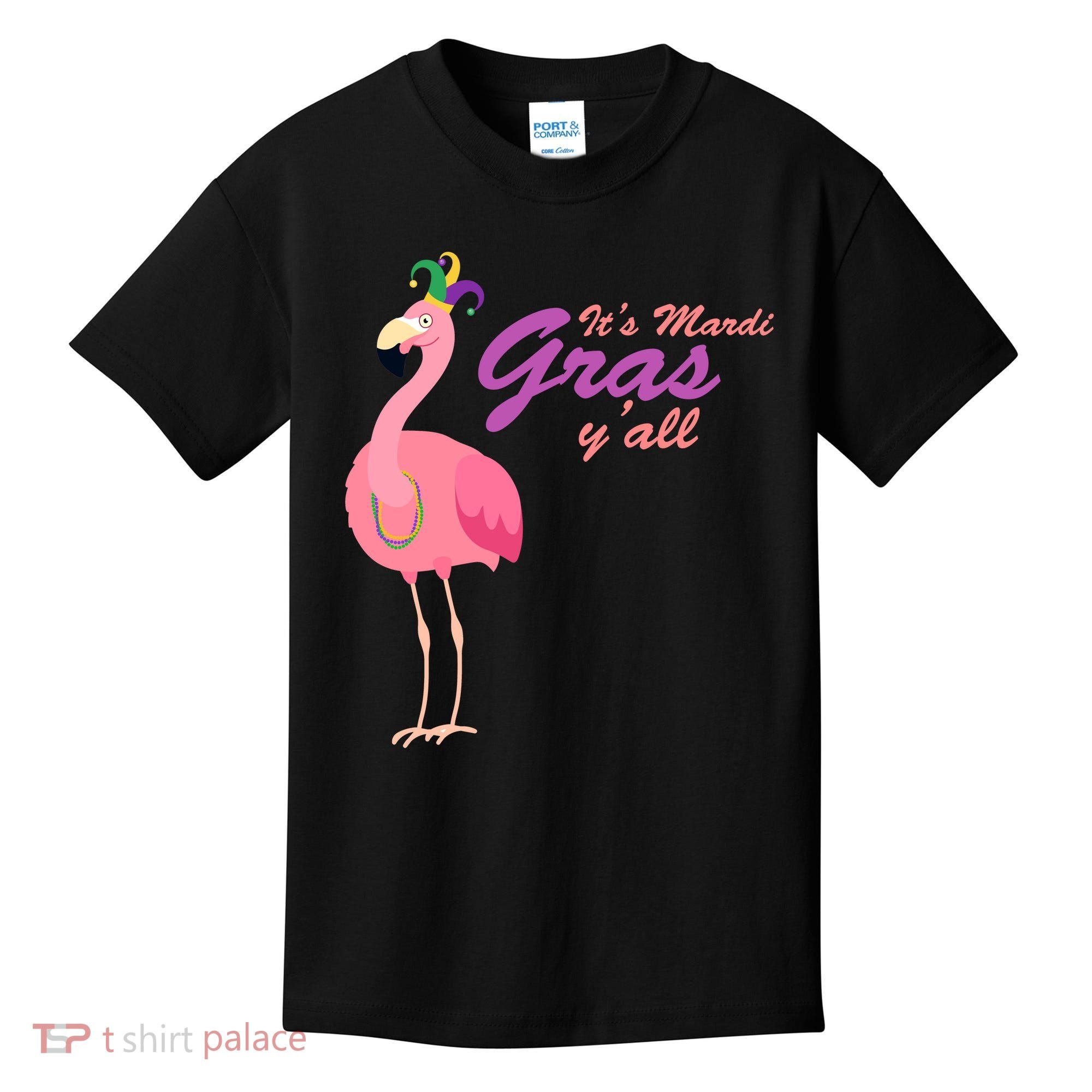 IT's Mardi Gras Flamingo Kids T-Shirt
