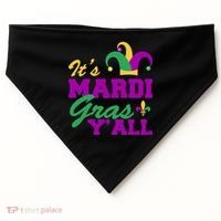 It's Mardi Gras Y'all New Orleans Celebration USA-Made Doggie Bandana thumb 0