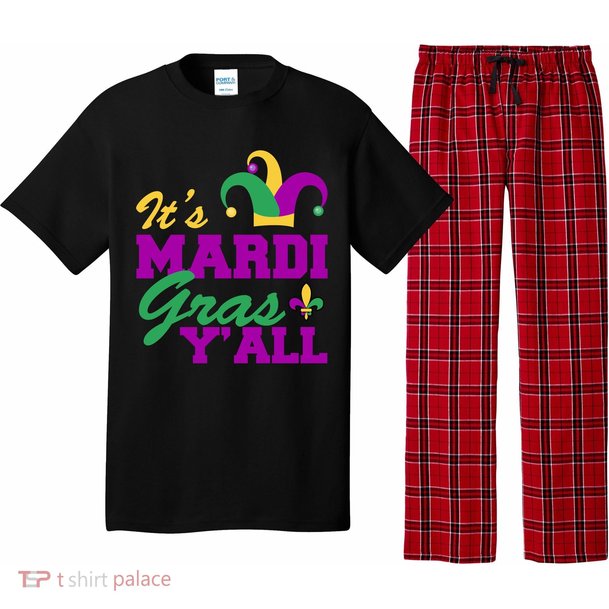 It's Mardi Gras Y'all New Orleans Celebration Pajama Set