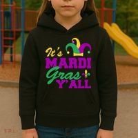 It's Mardi Gras Y'all New Orleans Celebration Kids Hoodie thumb 3