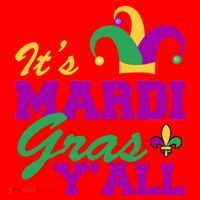 It's Mardi Gras Y'all New Orleans Celebration Santa Hat thumb 1