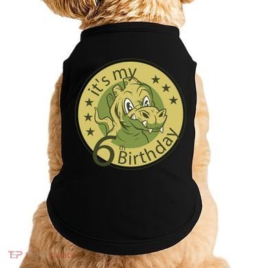 It's My 6th Birthday Dinosaur Doggie Tank
