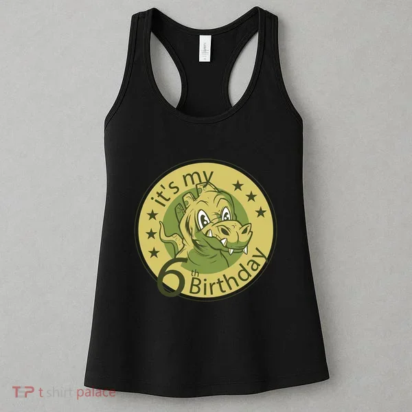 It's My 6th Birthday Dinosaur Women's Tank Top