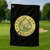 It's My 6th Birthday Dinosaur Golf Towel thumb 1