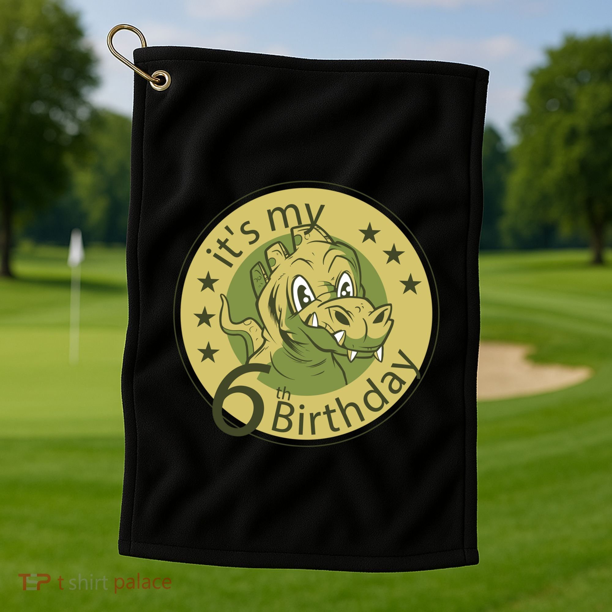 It's My 6th Birthday Dinosaur Golf Towel
