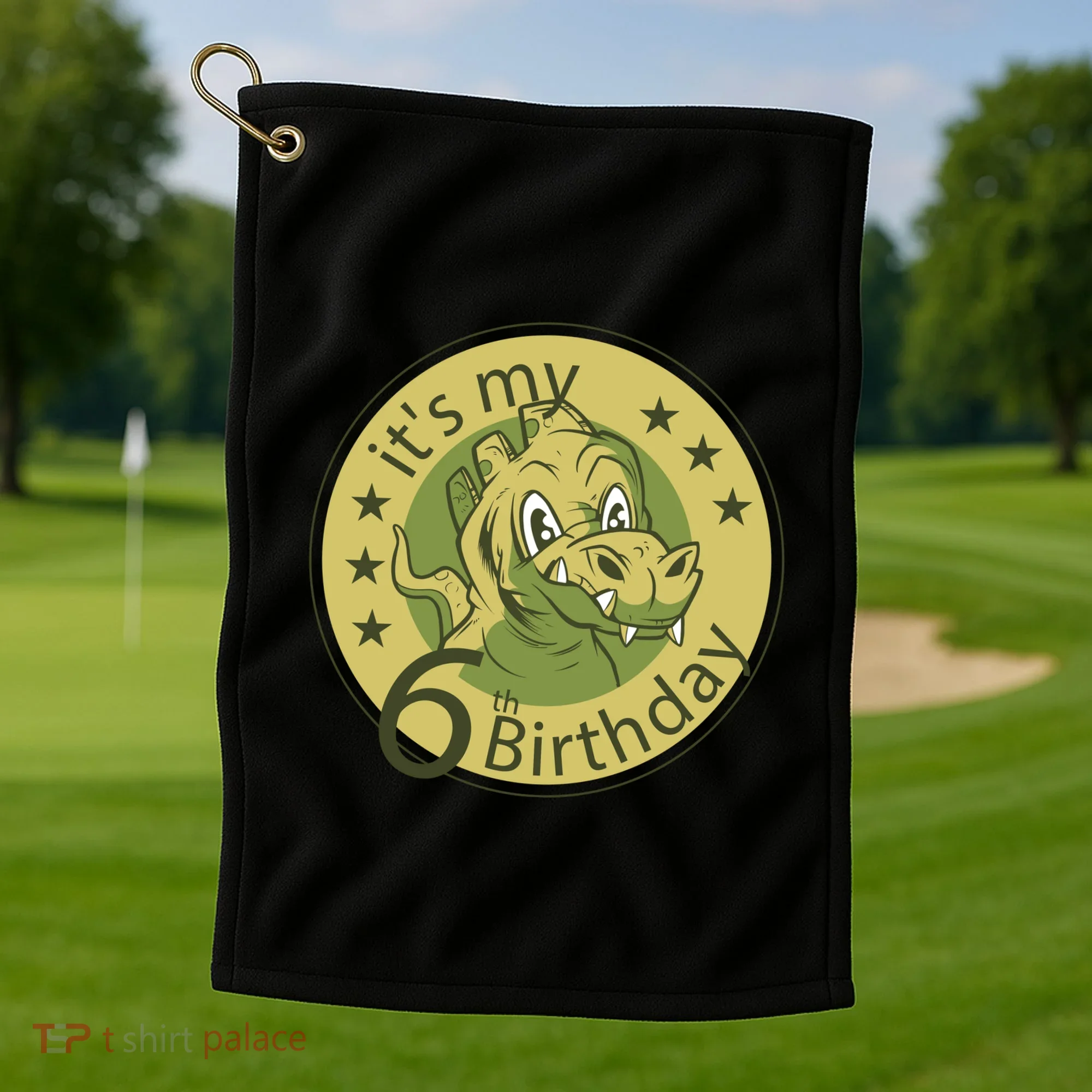 It's My 6th Birthday Dinosaur Golf Towel