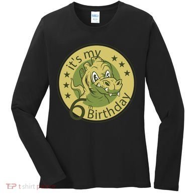 It's My 6th Birthday Dinosaur Women's Long Sleeve Shirt
