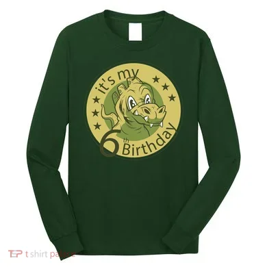 It's My 6th Birthday Dinosaur Long Sleeve Shirt
