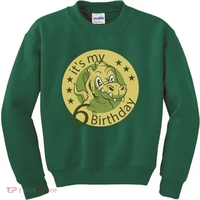 It's My 6th Birthday Dinosaur Kids Sweatshirt