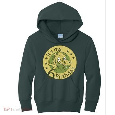 It's My 6th Birthday Dinosaur Kids Hoodie
