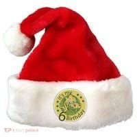 It's My 6th Birthday Dinosaur Santa Hat thumb 0